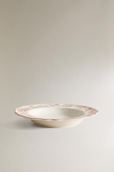 TOILE DE JOUY PORCELAIN SOUP PLATE - Pink / White by Zara