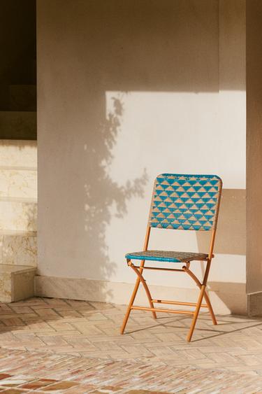 CHAISE PLIANTE TRESSÉE TRIANGLES - Bleu de Zara - Image 5