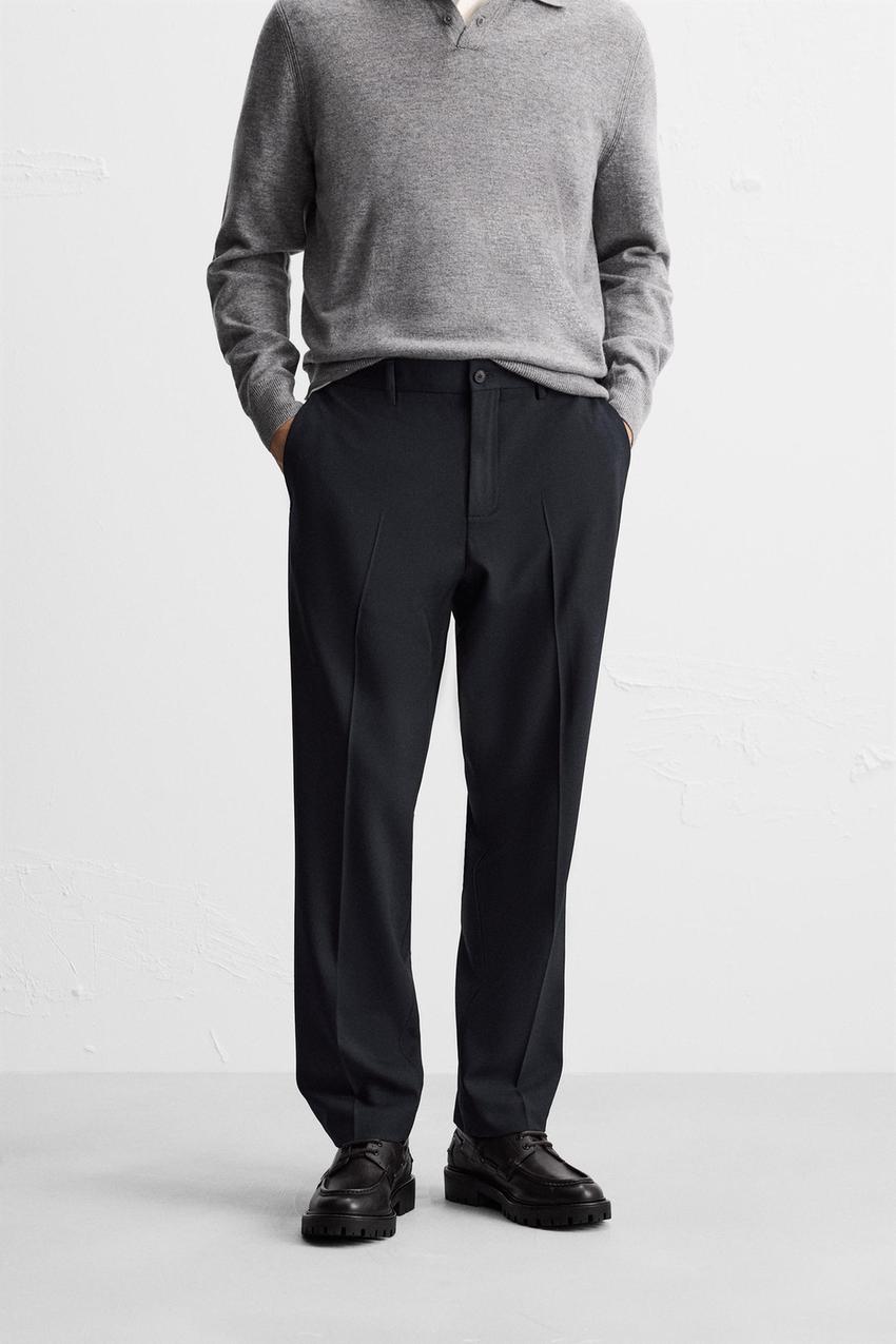 スリムフィットウールパンツ - ネイビーブルー | ZARA Japan / 日本 