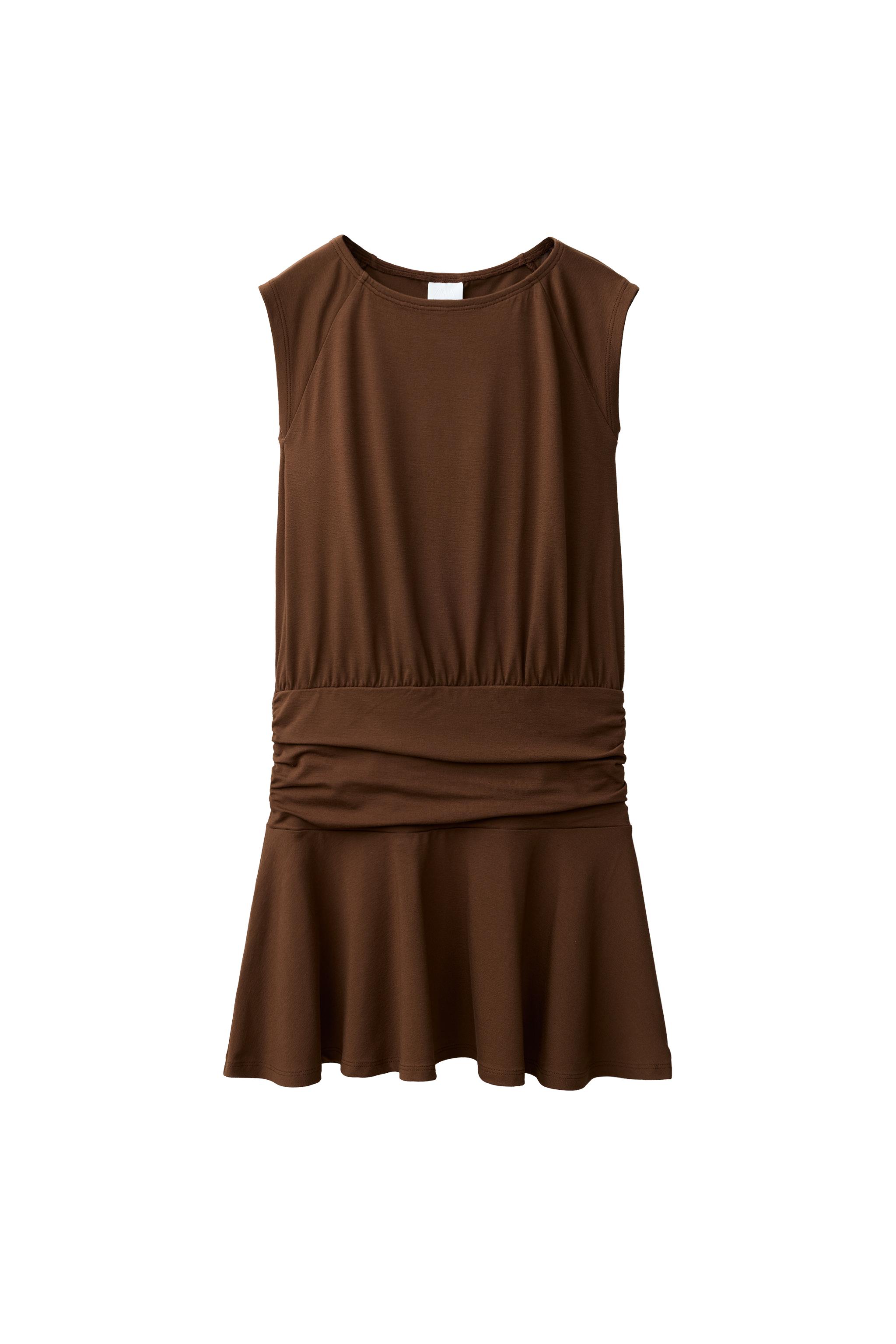 SASH DETAIL RUFFLED DRESS