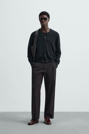 CÁRDIGAN ALGODÓN - LANA - Marino oscuro de Zara - Imagen 0