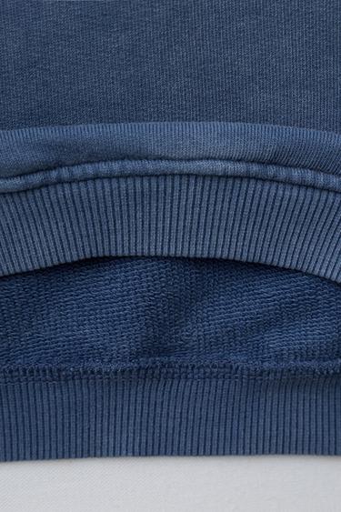 WASHED-EFFECT SWEATSHIRT - Blue by Zara - Image 3