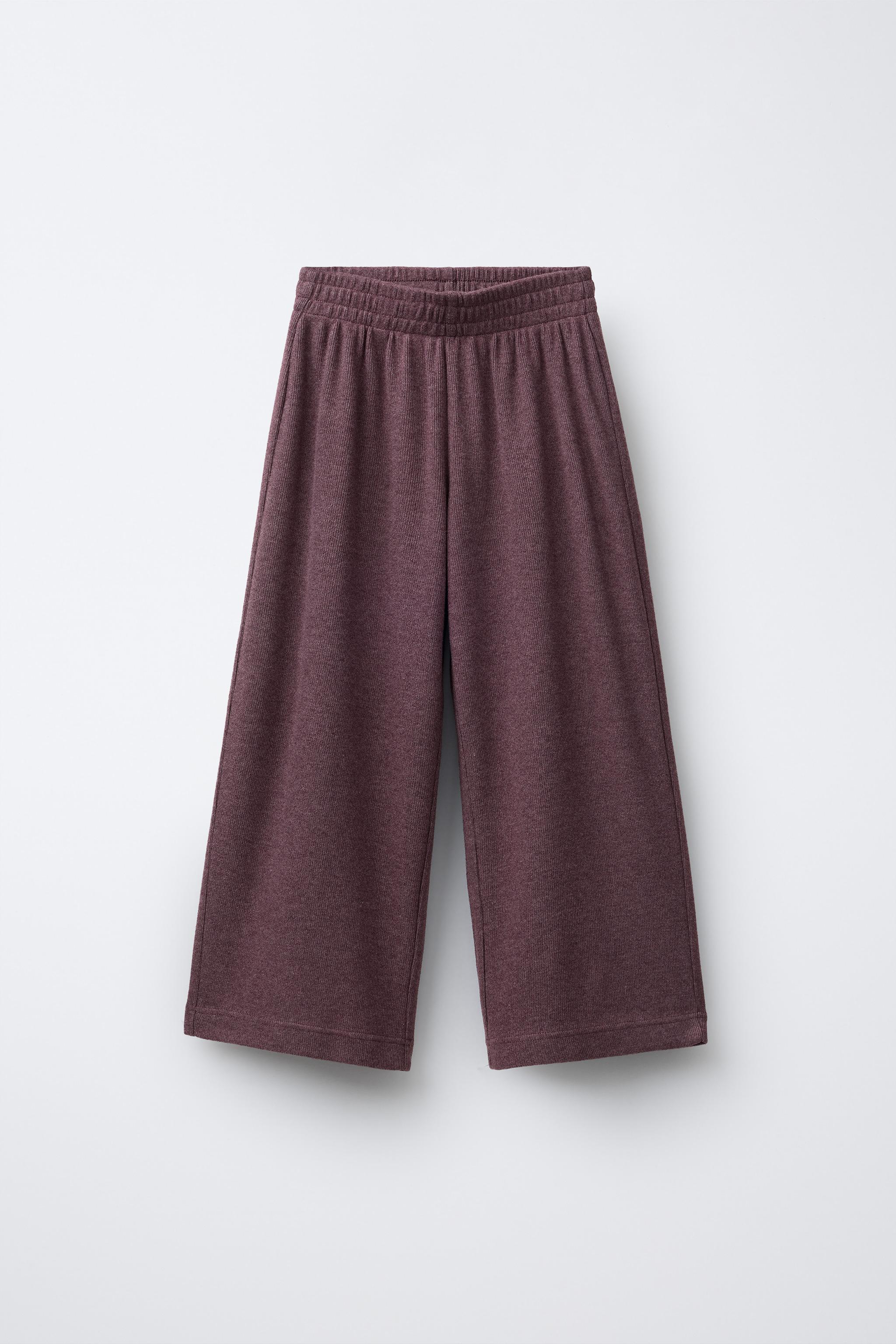 CALÇA DE PERNA LARGA SOFT TOUCH - Beringela | ZARA Brasil