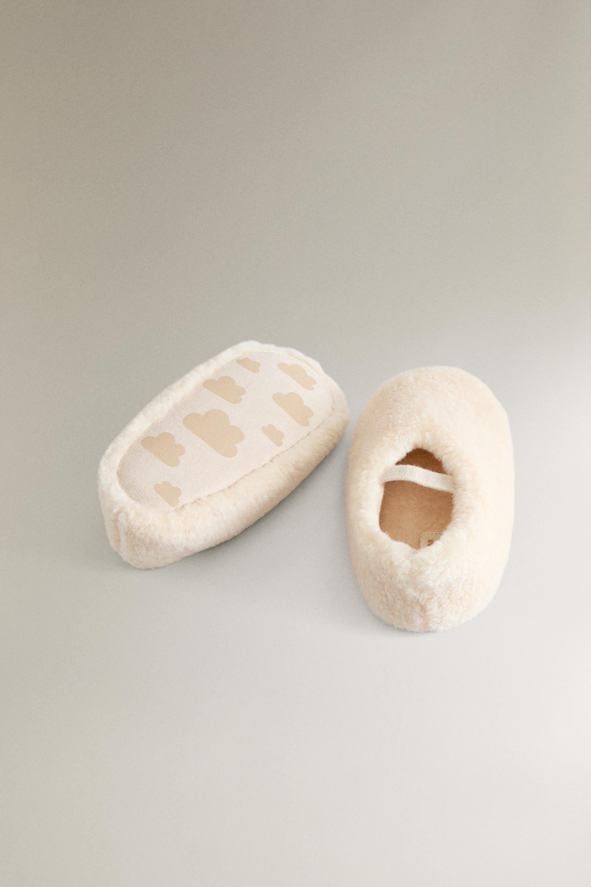 KIDS' FAUX SHEARLING BALLERINAS