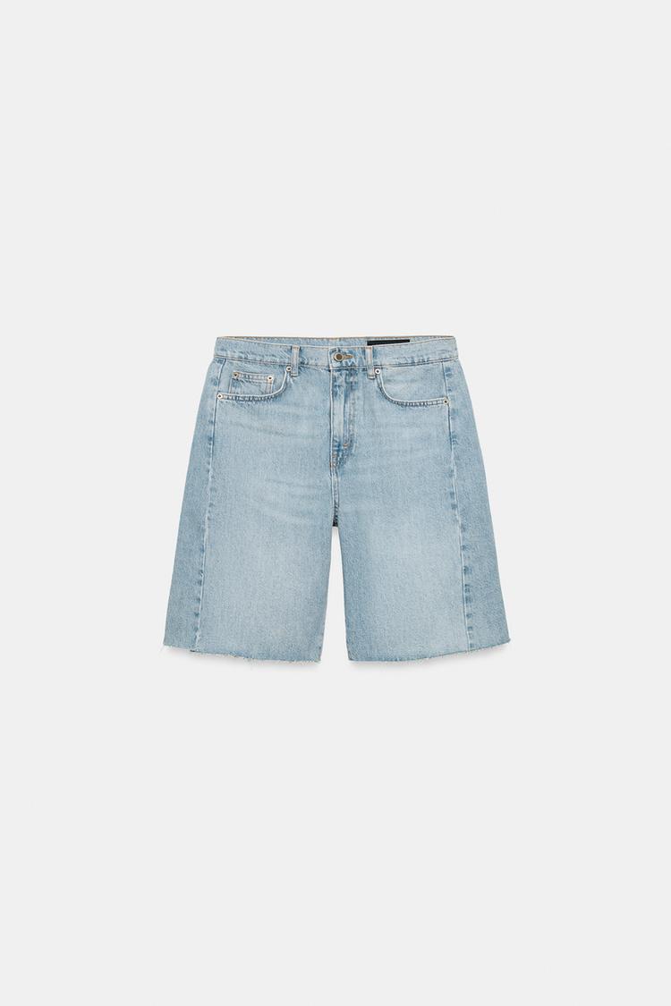Pantalón corto de mezclilla tipo bermuda, tiro medio y corte relajado ZW COLLECTION 5