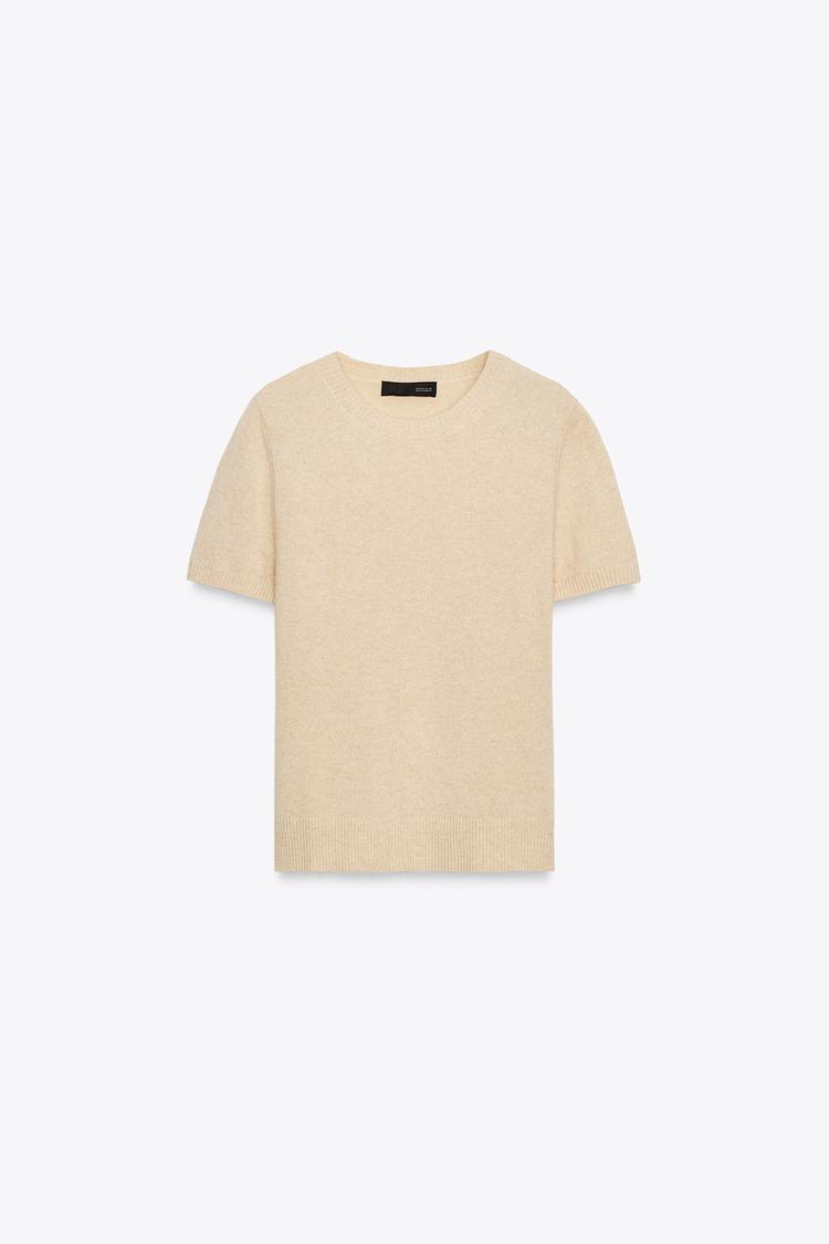 PULL 100 % CACHEMIRE MANCHES COURTES