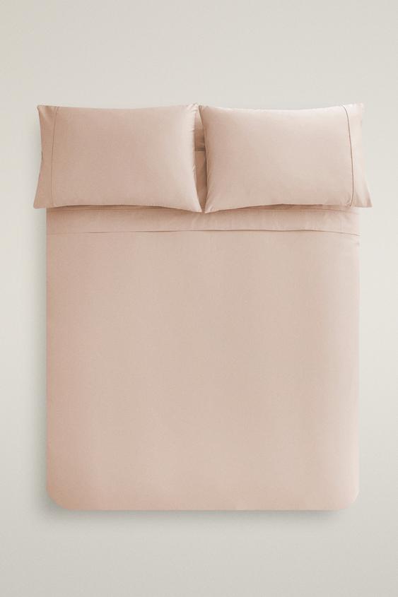 (300 THREAD COUNT) PERCALE COTTON DUVET COVER - Pink by Zara - Image 0