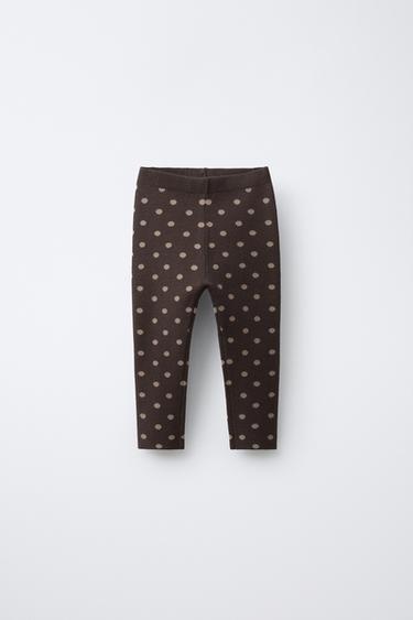 POLKA DOT KNIT LEGGINGS - Chocolate by Zara