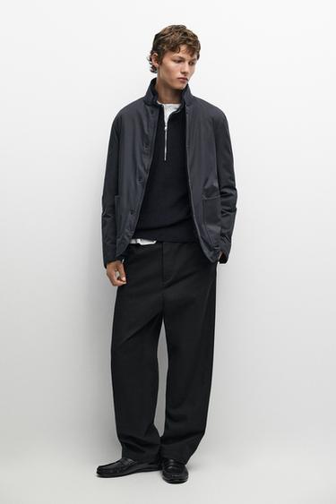 Stand-up collar down jacket — Navy / White 2
