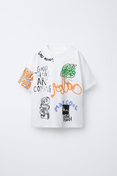 GRAFFITI PRINT T-SHIRT - White by Zara