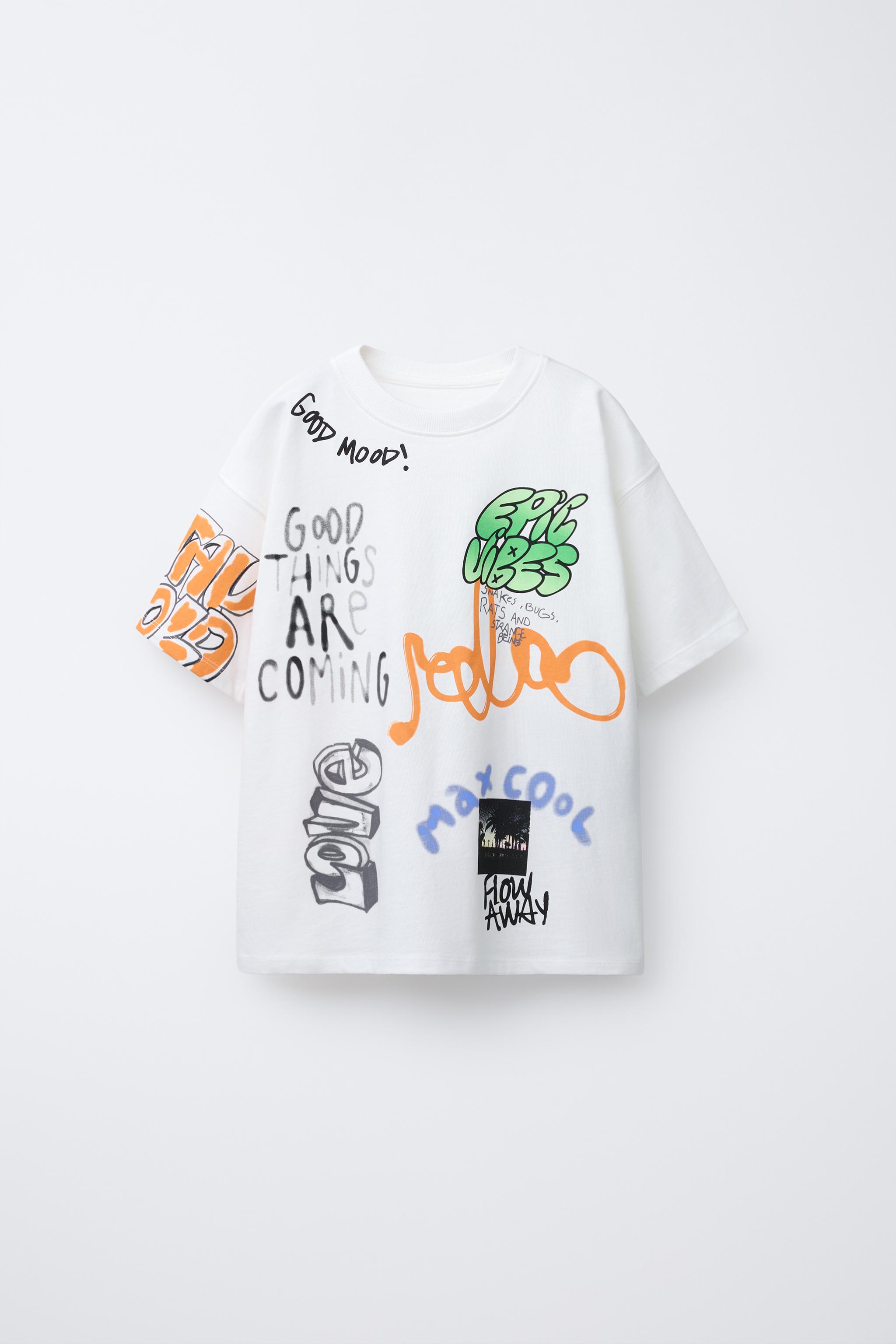 T-SHIRT À IMPRIMÉ GRAFFITI