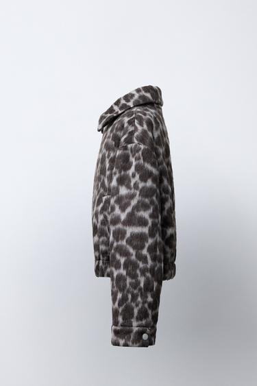 ANIMAL PRINT BOMBER JACKET - Leopard / Grey by Zara - Image 2