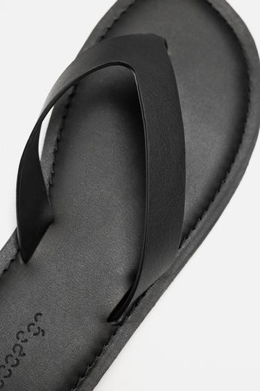 SANDALES EN CUIR À BRIDES - Noir de Zara - Image 2