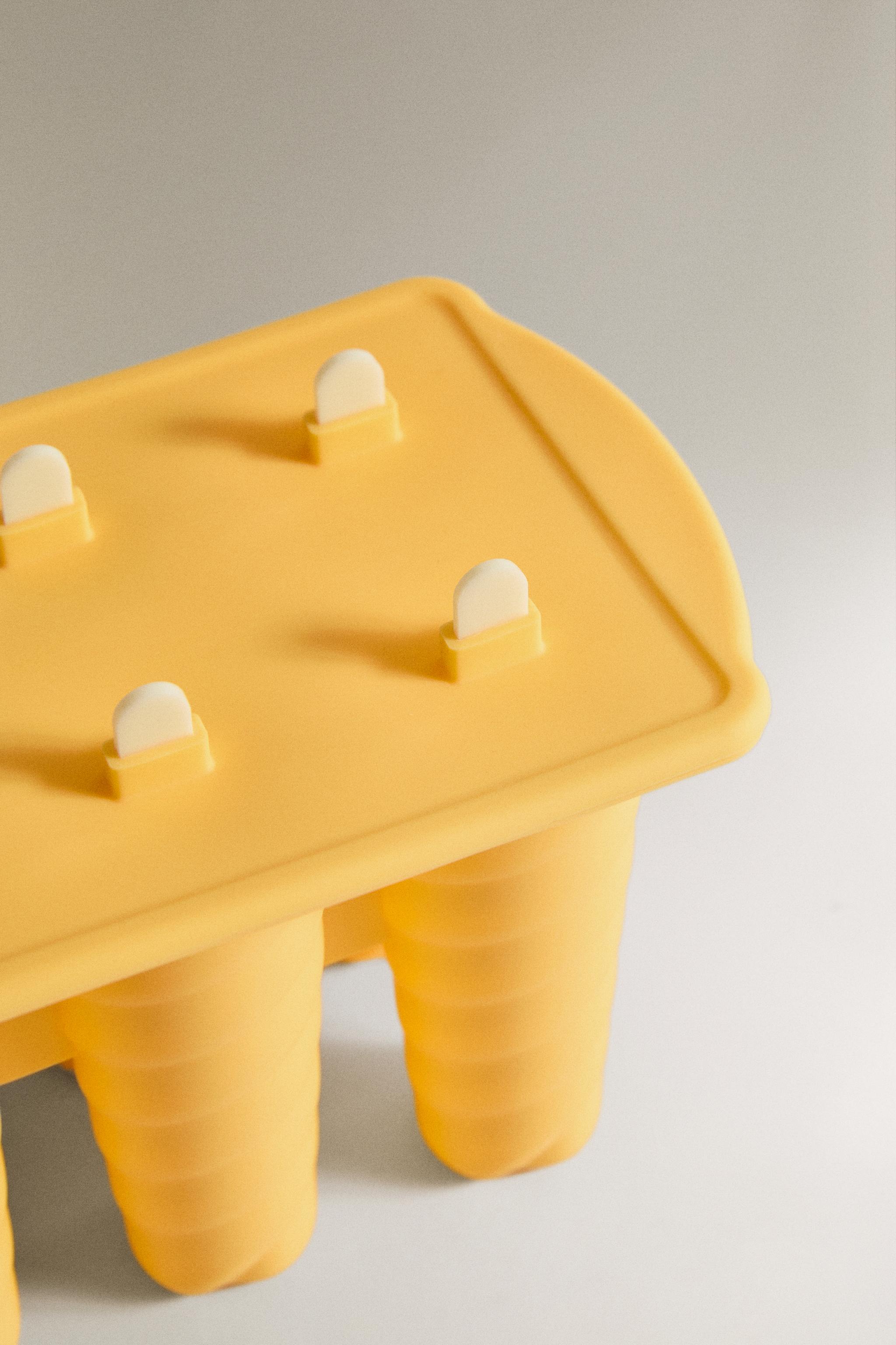 6-POPSICLE SILICONE MOLD — Pastel yellow