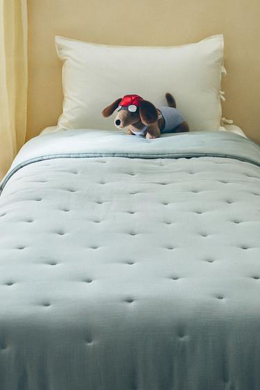 CHILDREN'S PLAIN MUSLIN BEDSPREAD - Зелений Zara