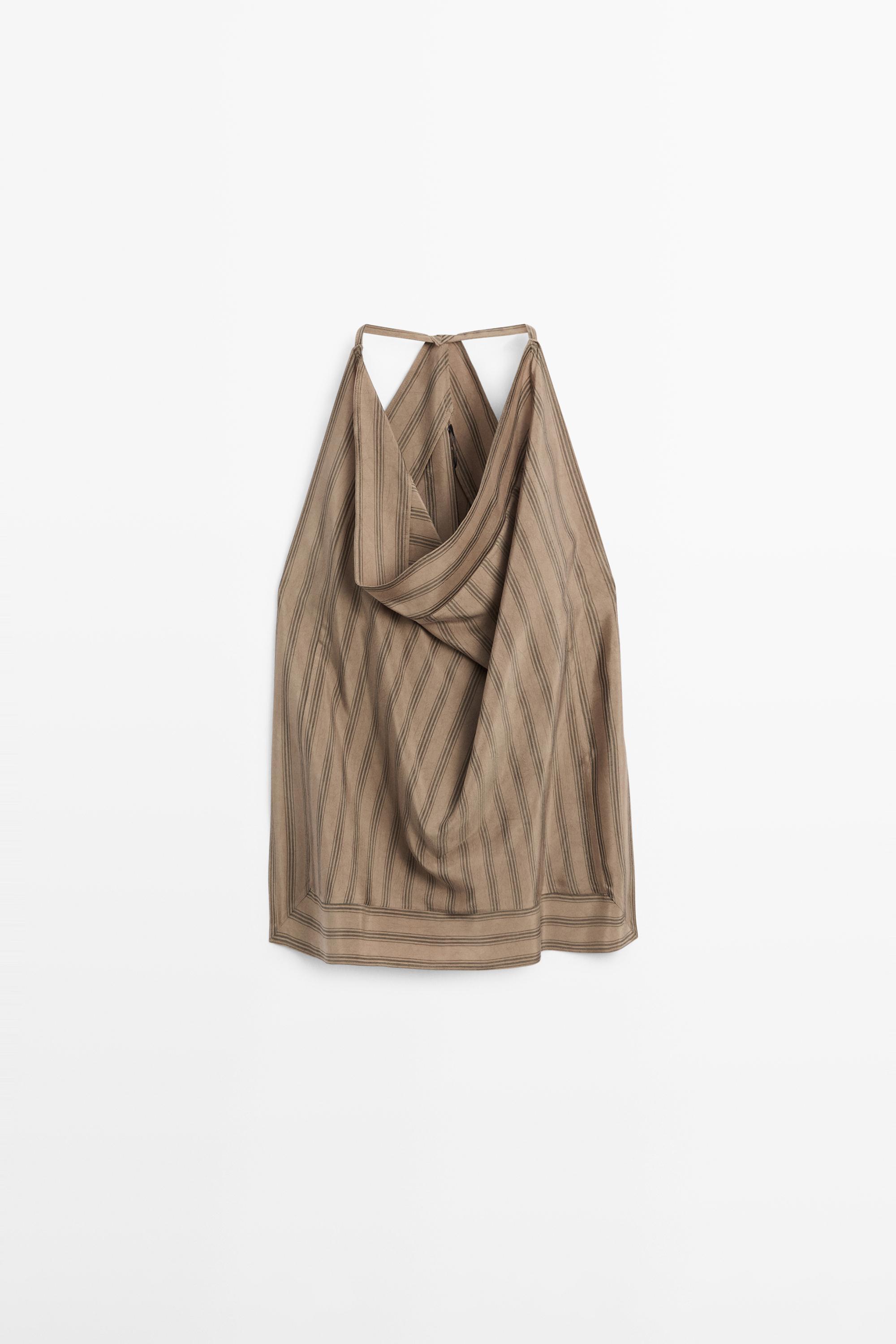 Striped top with cowl neckline