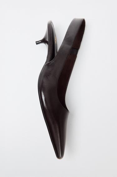 ZAPATO TACÓN KITTEN - Marrón de Zara