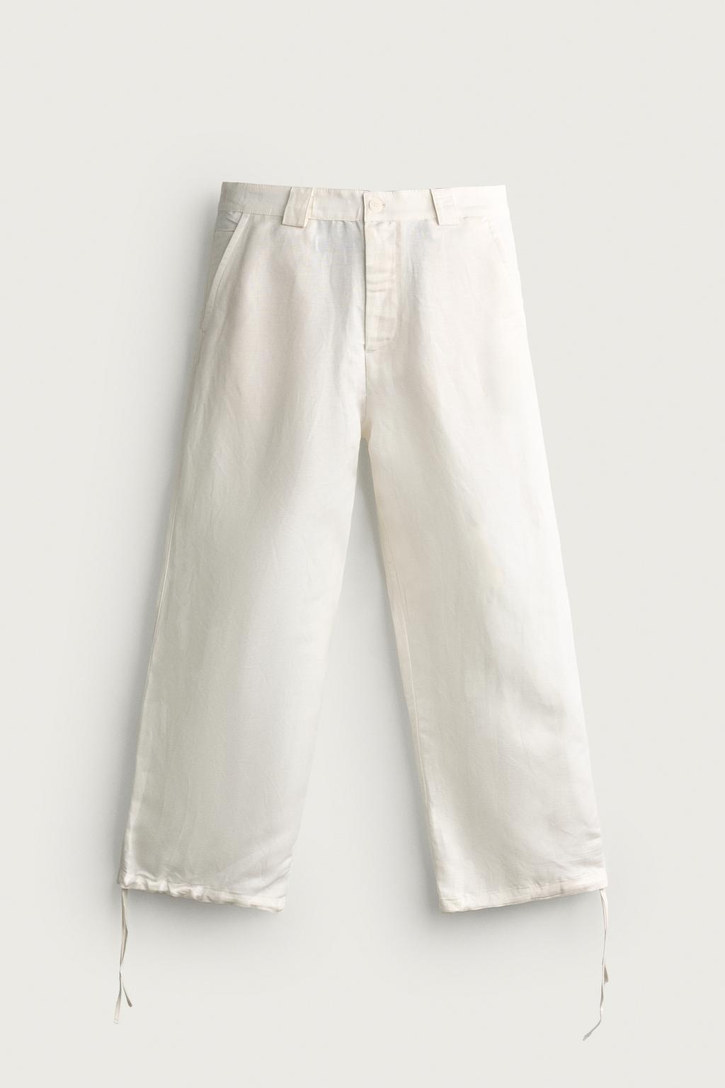 LINEN/VISCOSE RELAXED FIT TROUSERS