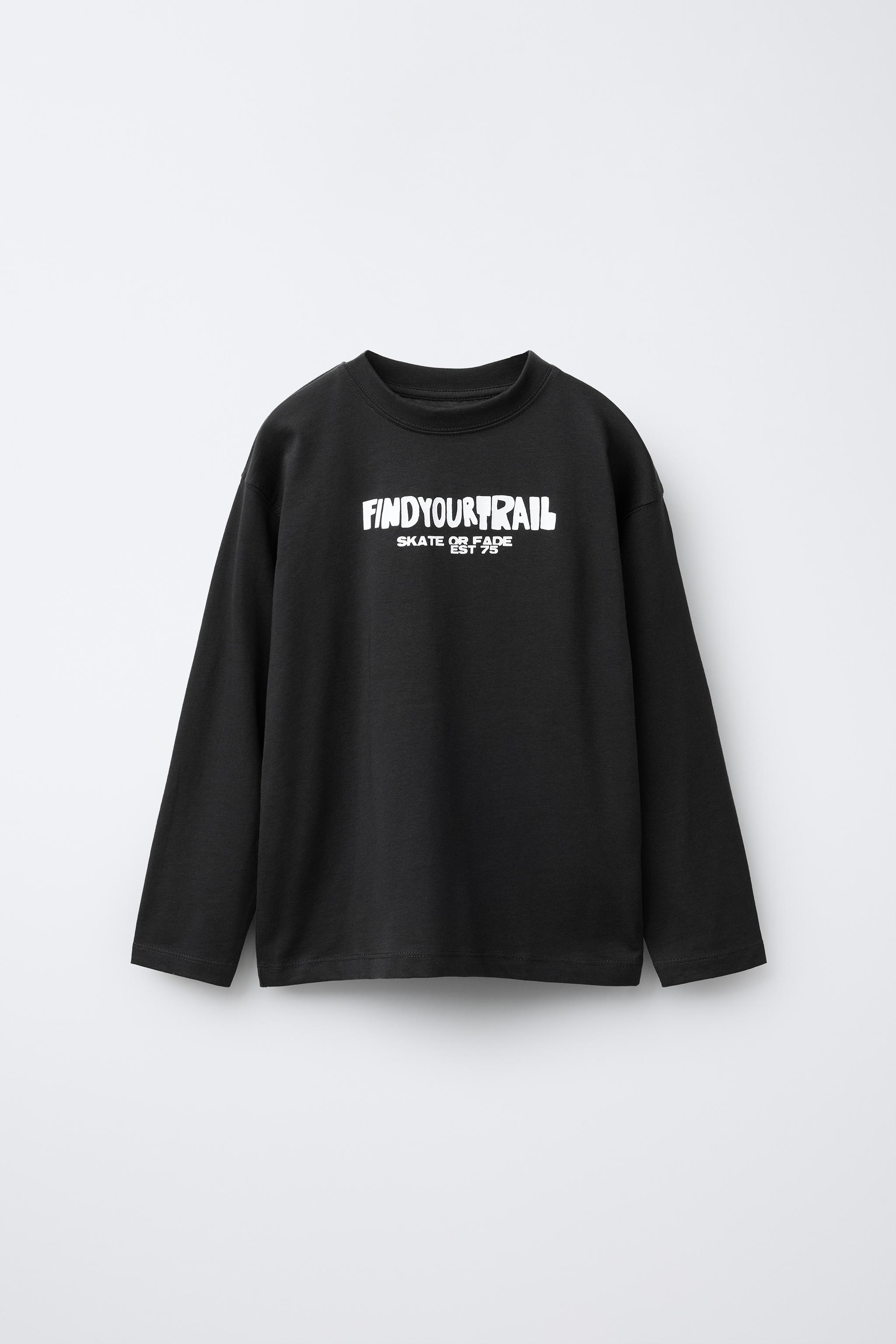 テキストプリント柄Tシャツ - オフホワイト | ZARA Japan / 日本