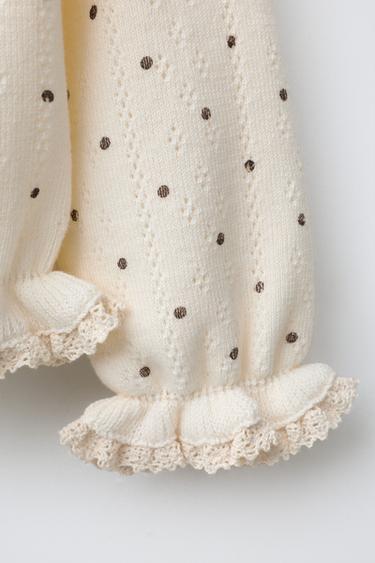 POLKA DOT CARDIGAN - Ecru by Zara - Image 3