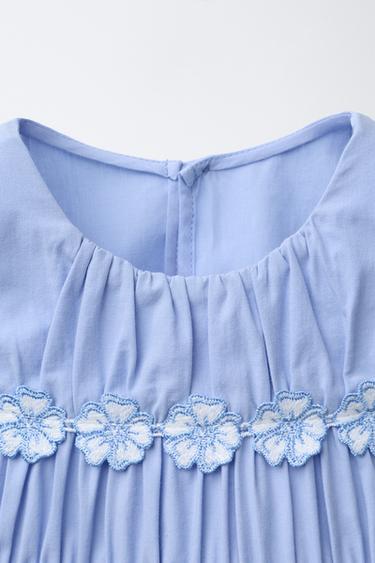 BLOUSE PLISÉE À FLEURS - Bleu de Zara - Image 2