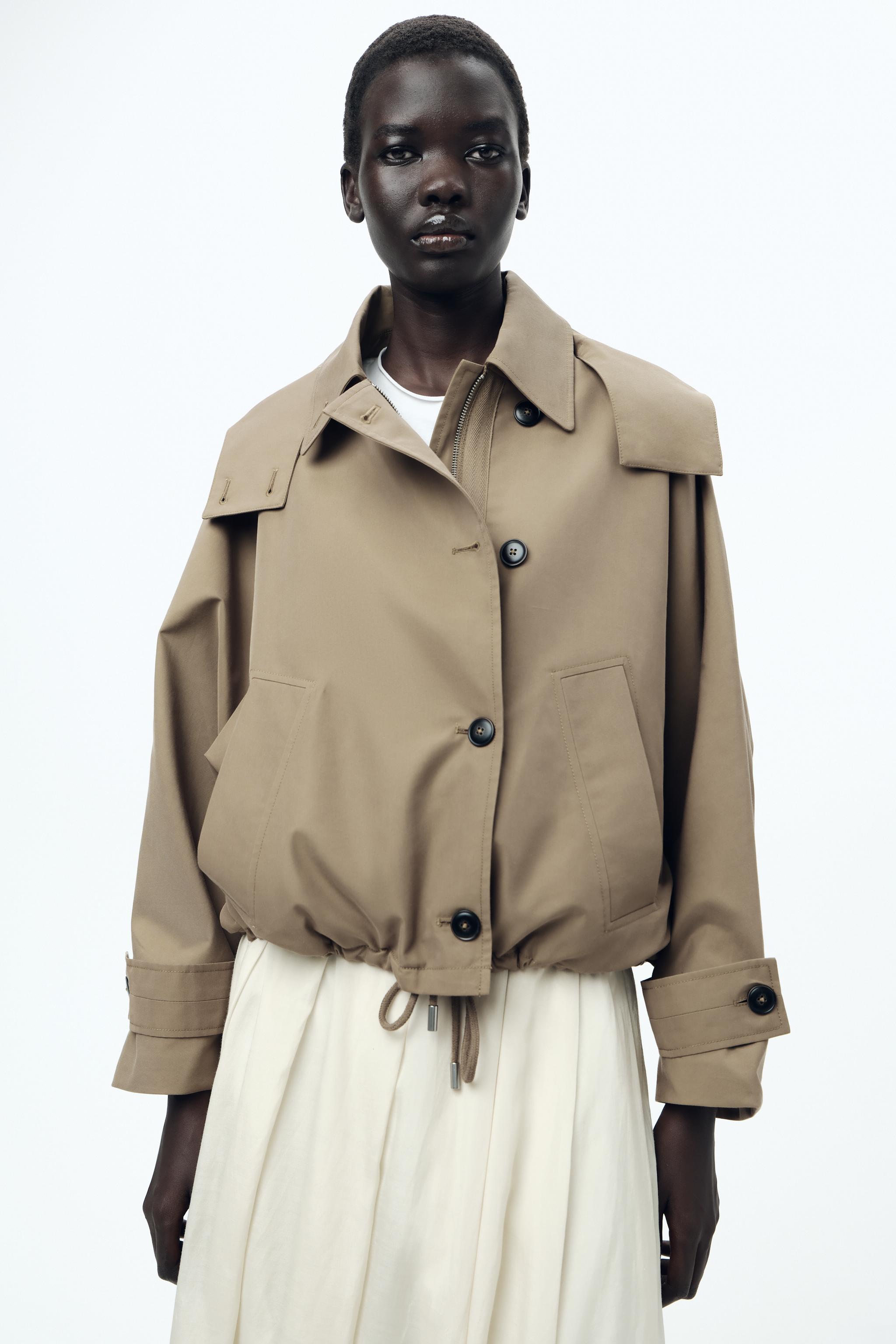 ZW COLLECTION SHORT HOODED TRENCH COAT