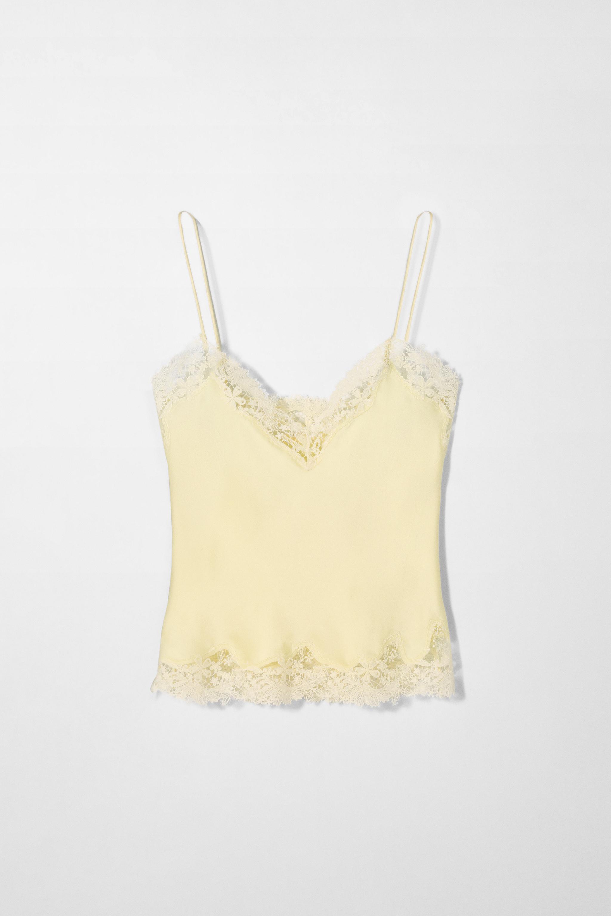 【ZARA×KateMoss】ビーズネッカチーフ SILK CAMISOLE TOP KATE MOSS X ZARA - Yellow | ZARA United States