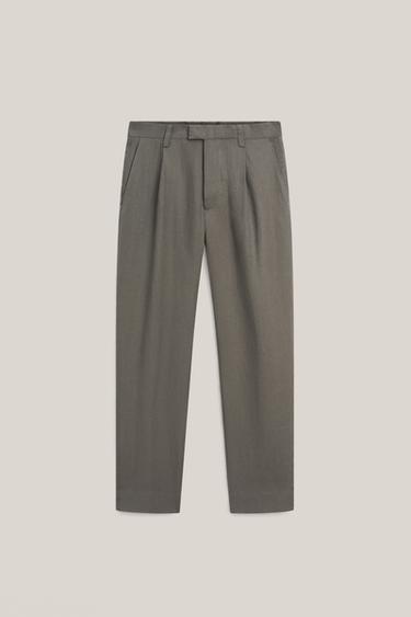 Zara Linen suit trousers - Dark green