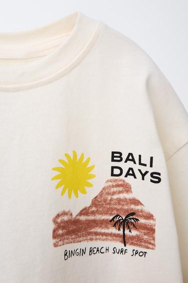 BEACH PRINT T-SHIRT - Oyster-white by Zara - Image 2