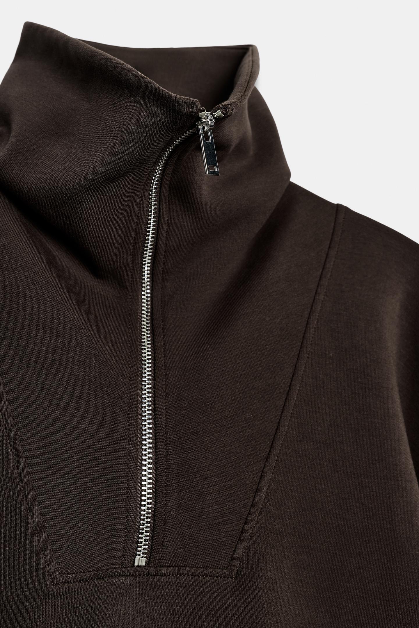 Женская толстовка Zara Interlock Zip-Up, цвет: Тёмный баклажановый — фото 8