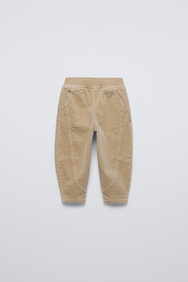 Zara CORDUROY BALLOON LEG PANTS - Sand - Image 0