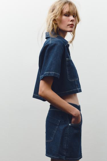 Z1975 SHORT DENIM SHIRT - Blue by Zara
