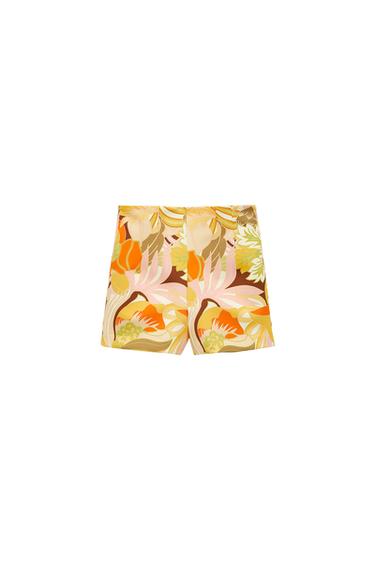 PRINTED HIGH-WAIST SHORTS