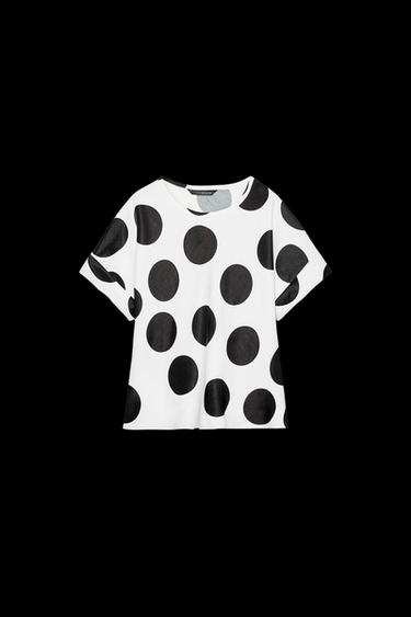 TOP MIT PUNKTMUSTER ZW COLLECTION - Schwarz / Weiß von Zara - Bild 0