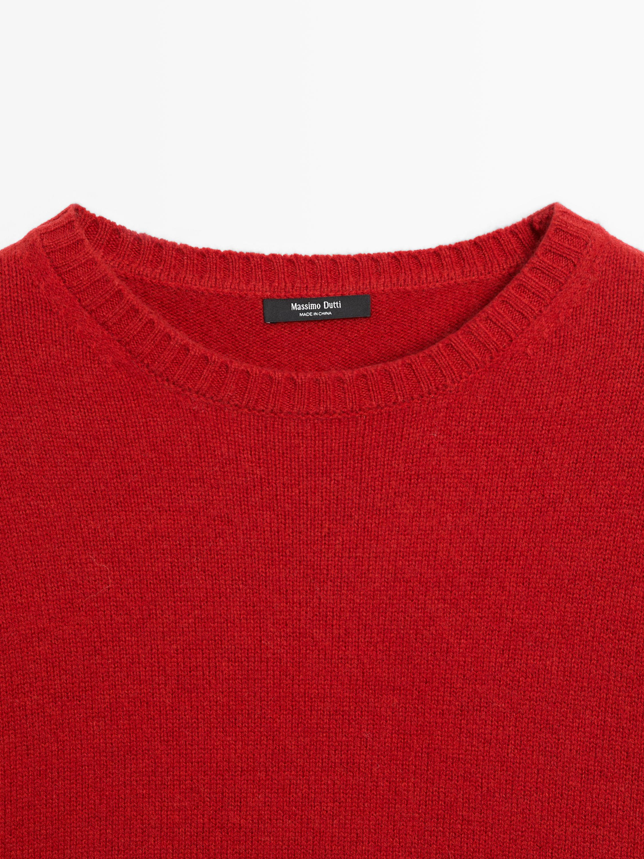 Wool blend crew neck sweater
