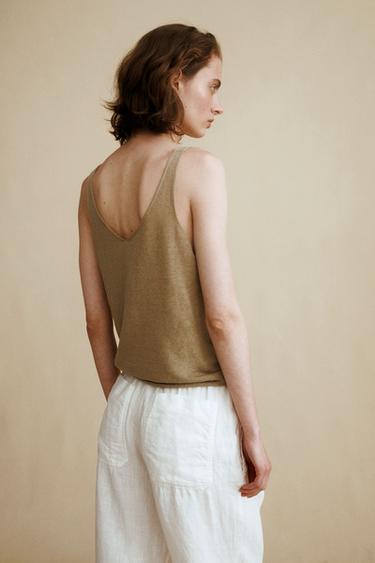 TOP EN MAILLE À BRETELLES CRÉÉ PAR CARAMEL LONDON X ZARA - Kaki de Zara - Image 2