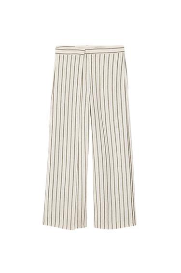 LIMITED EDITION STRIPED LINEN BLEND TROUSERS