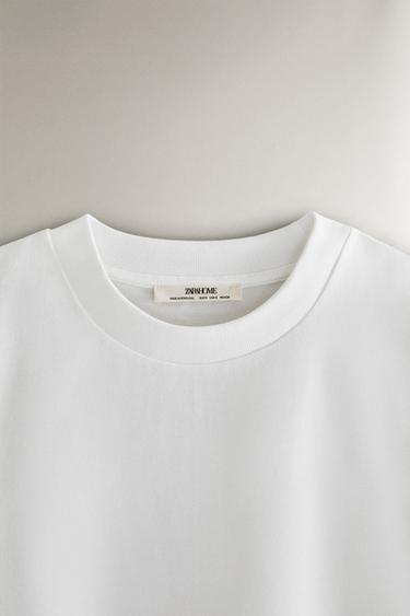 SHORT SLEEVE COTTON T-SHIRT - White by Zara - Image 1