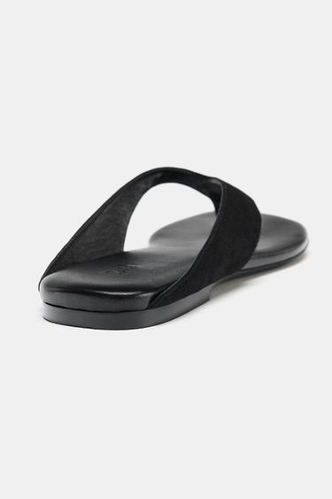 FLAT LEATHER SANDALS - Black by Zara - Image 5