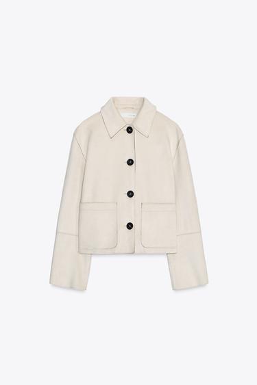 JAQUETA COM EFEITO SUEDE - Cru da Zara