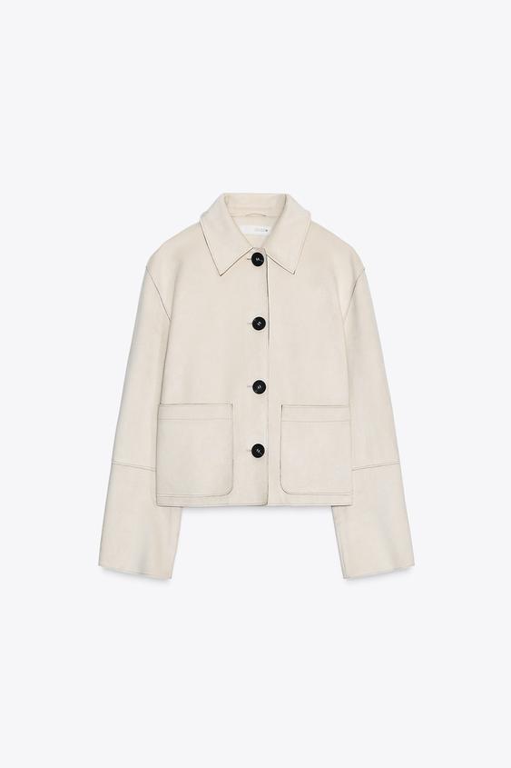 Zara Cazadora Denim Blanca Mujer Chaqueta Vaquera Blanca Chaqueta