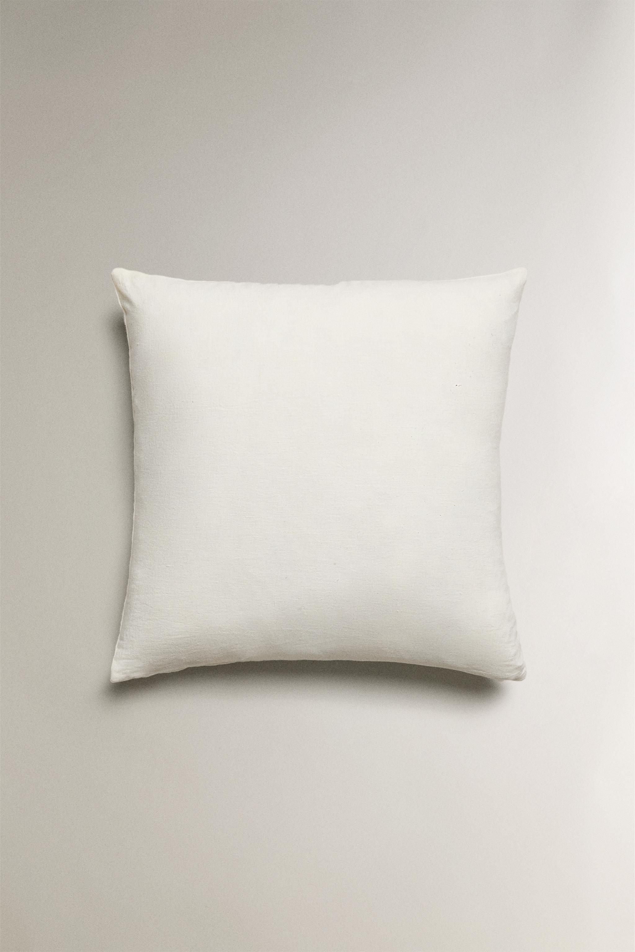 EMBROIDERED HOUSES THROW PILLOW COVER