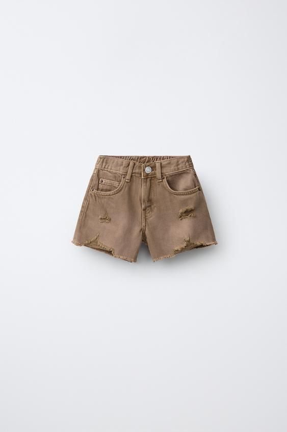 BERMUDA DENIM ROTOS - Marrón de Zara - Imagen 0