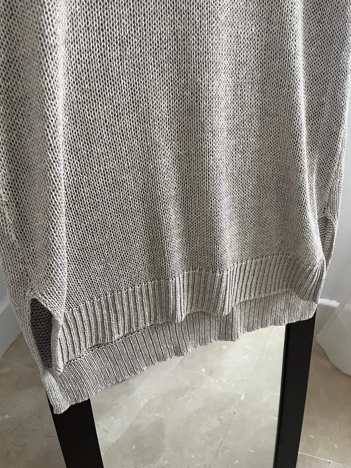 LONG KNIT LINEN BLEND TOP - Image 3