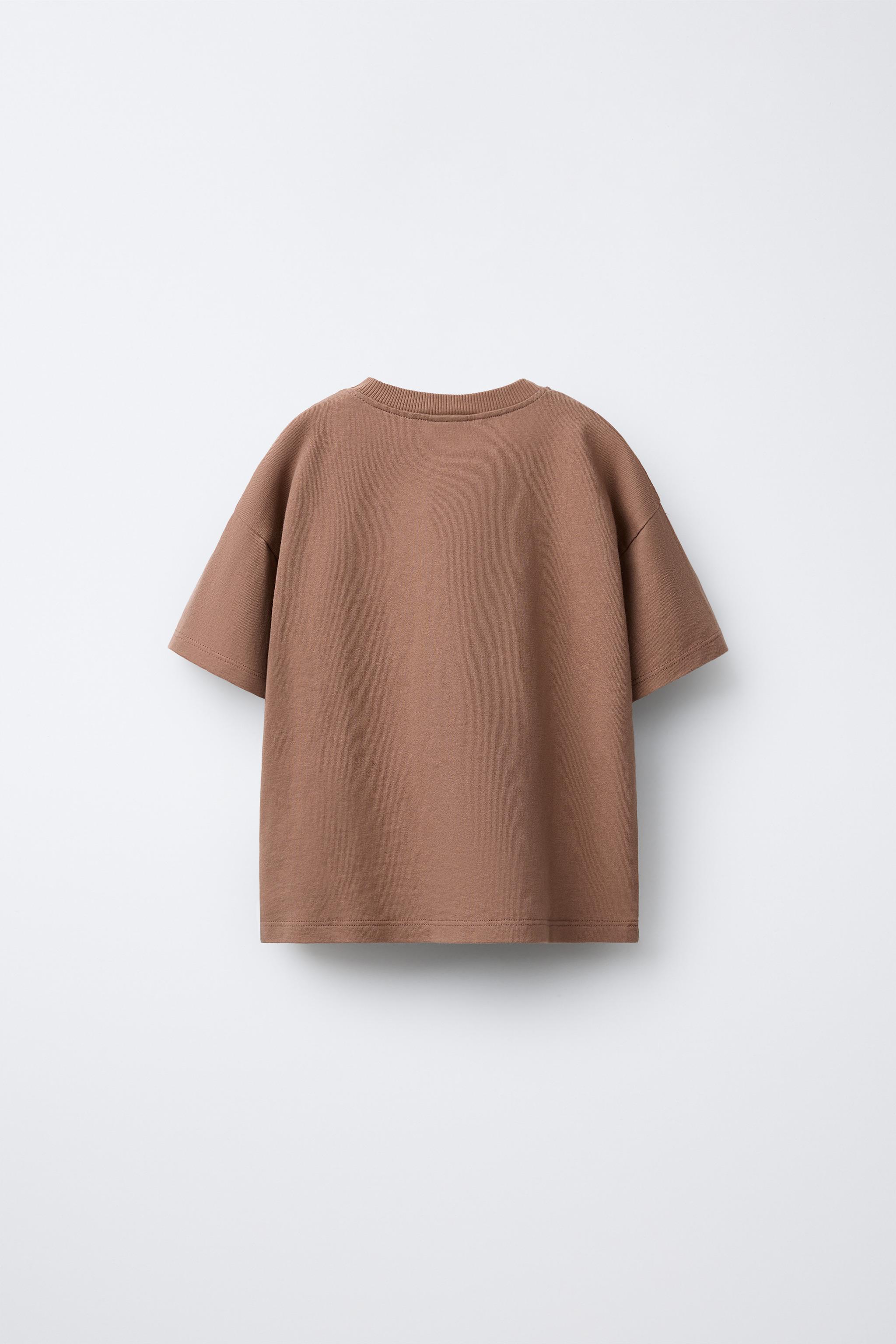 CROCHET PALM TREE T-SHIRT - Brown | ZARA United States