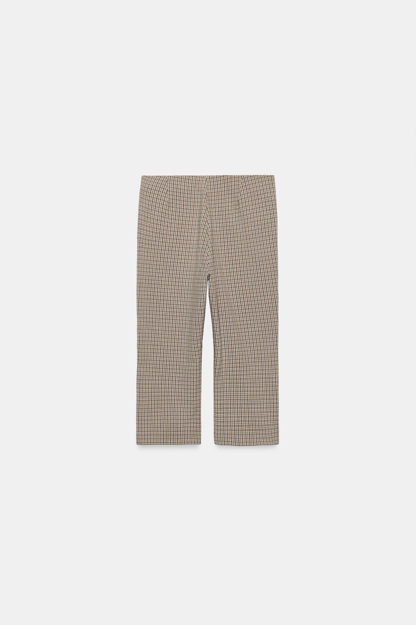 Женские брюки Zara Plaid Capri, цвет: Серый — фото 5