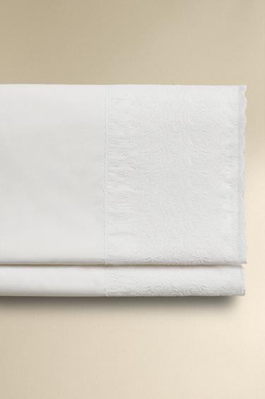 EMBROIDERED FLAT SHEET - White by Zara - Image 0