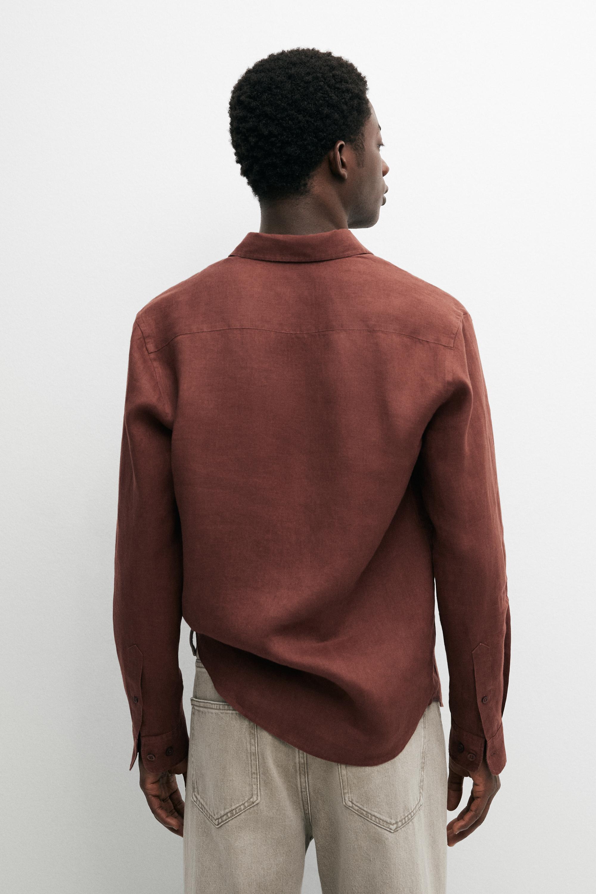 Slim fit 100% linen shirt