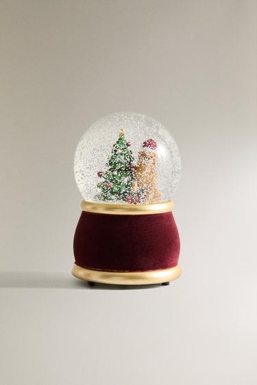 CHRISTMAS GOLDEN RETRIEVER DOG SNOW GLOBE - Red by Zara - Image 1
