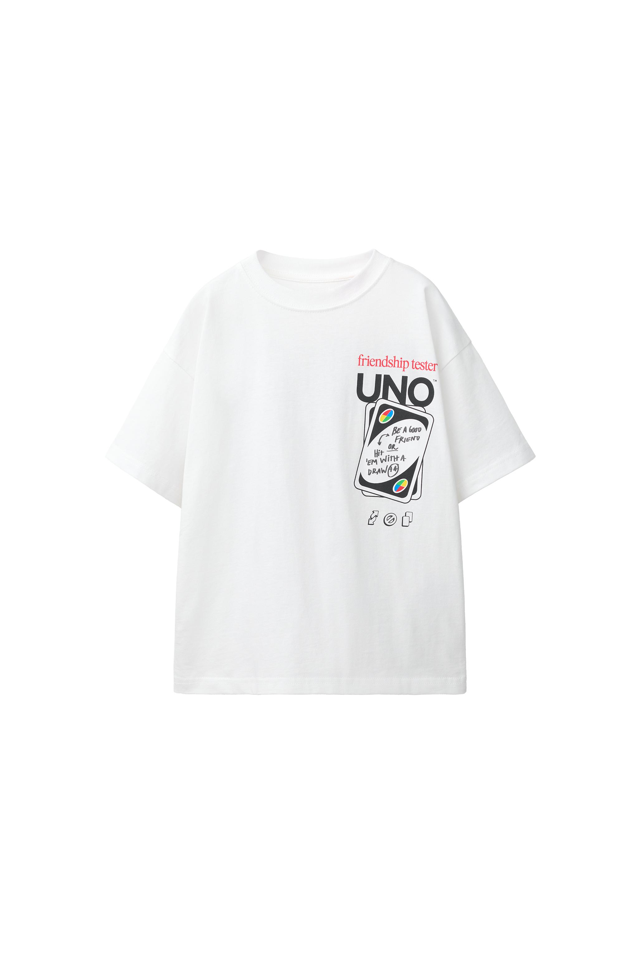 UNO © CARD GAME PRINT T-SHIRT - White | ZARA United States